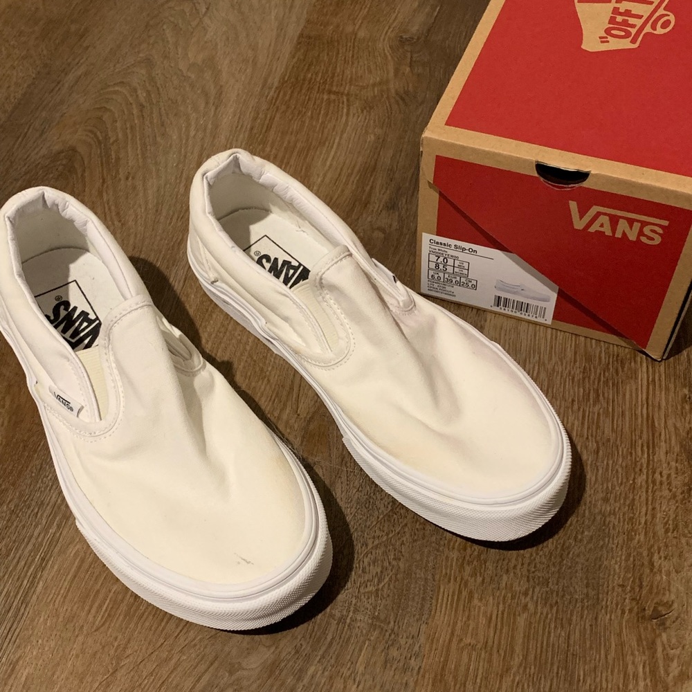 Vans Classic Slip On Skate Shoe - White - 8.5